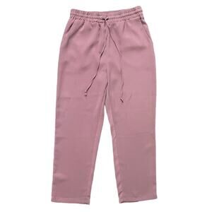 FOREVER 21 High Rise Straight Leg Pull On Drawstring Pants in Mauve Pink SZ M